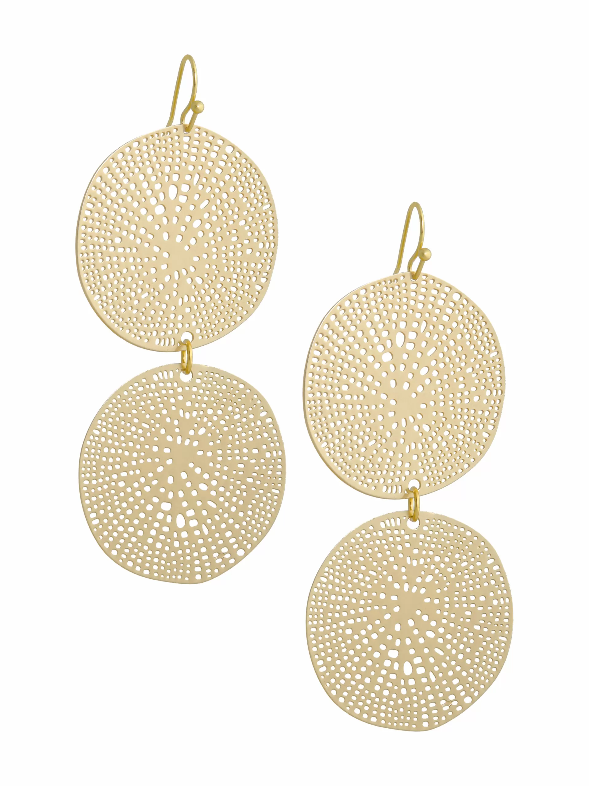 Lange oorbellen mat goud (7cm)