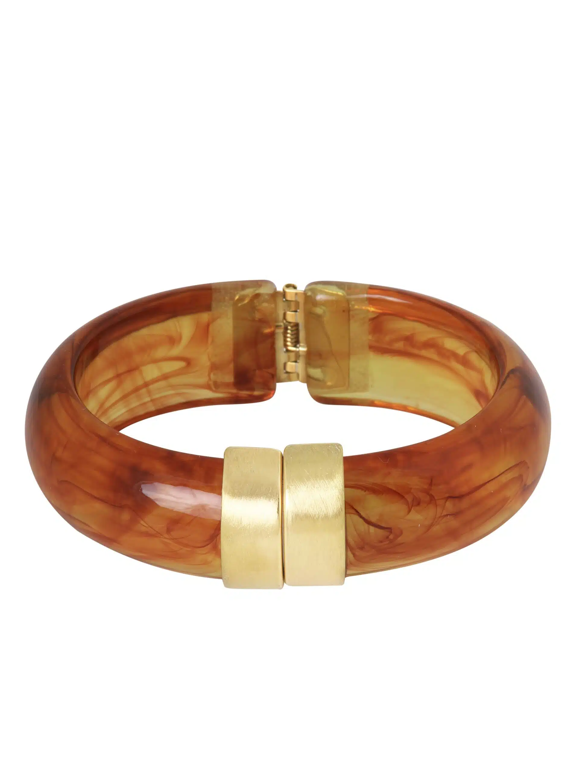 Bumper bangle in cognac-bruin mêlée